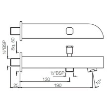 Излив для ванны 190 мм Jaquar Alive SPJ-CHR-85463