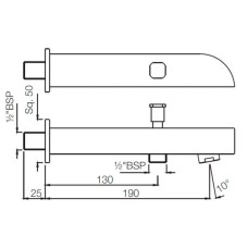 Излив для ванны 190 мм Jaquar Alive SPJ-CHR-85463