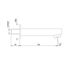 Излив для ванны 155 мм Jaquar Fusion SPJ-CHR-29429