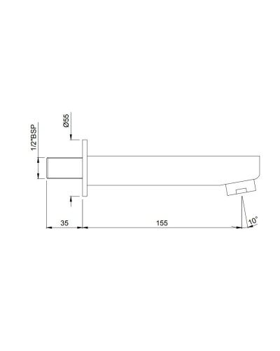 Излив для ванны 155 мм Jaquar Fusion SPJ-CHR-29429