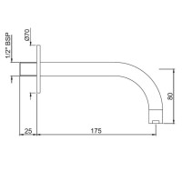 Излив для ванны 175 мм Jaquar Florentine SPJ-CHR-5443