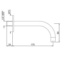 Излив для ванны 175 мм Jaquar Florentine SPJ-CHR-5443