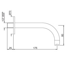 Излив для ванны 175 мм Jaquar Florentine SPJ-CHR-5443