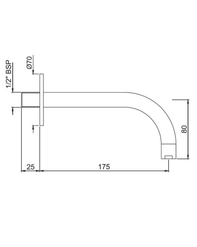 Излив для ванны 175 мм Jaquar Florentine SPJ-CHR-5443