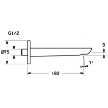 Излив для ванны 180 мм Hansa Ligna 06822102