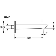 Излив для ванны 180 мм Hansa Ligna 06822102