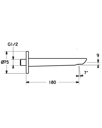 Излив для ванны 180 мм Hansa Ligna 06822102