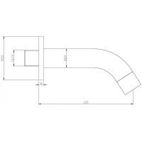 Излив для ванны 120 мм BelBagno Ancona ANCONA-BC-CRM