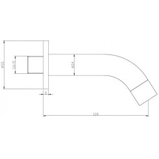 Излив для ванны 120 мм BelBagno Ancona ANCONA-BC-CRM