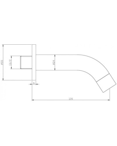 Излив для ванны 120 мм BelBagno Ancona ANCONA-BC-CRM