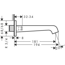 Излив для ванны 181 мм Axor Citterio E 36425000