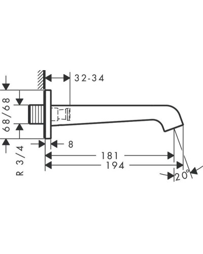 Излив для ванны 181 мм Axor Citterio E 36425000