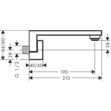 Излив для ванны 190 мм Axor Edge 46410000