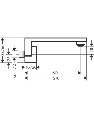 Излив для ванны 190 мм Axor Edge 46411000