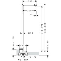 Излив для ванны 226 мм Axor Uno 45412000
