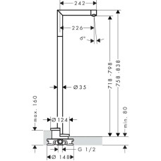 Излив для ванны 226 мм Axor Uno 45412000