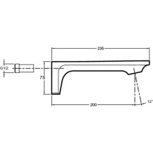 Излив для ванны 200 мм Jacob Delafon Stance E14795-CP