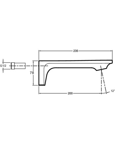Излив для ванны 200 мм Jacob Delafon Stance E14795-CP