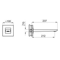 Излив для ванны 212 мм Noken Oxo N113700080