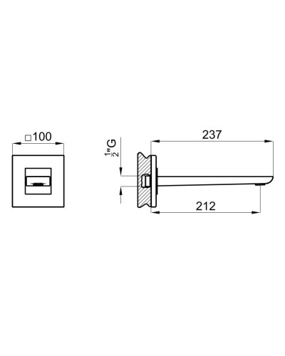 Излив для ванны 212 мм Noken Oxo N113700080