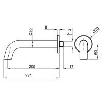 Излив для ванны 205 мм Noken Round N299998564
