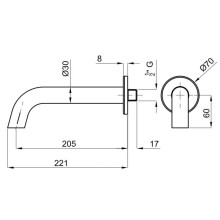 Излив для ванны 205 мм Noken Round N299998564