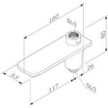 Излив для смесителя 117 мм AM.PM F50A70900