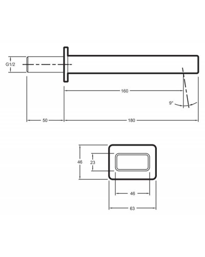Излив для смесителя Jacob Delafon Strayt E37344-CP Хром