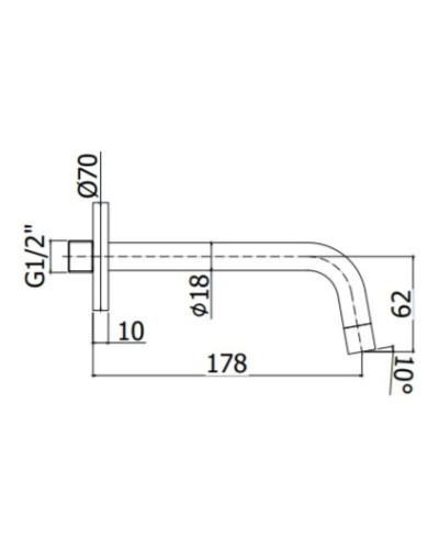 Излив для ванны 178 мм Paffoni ZBOC045CR