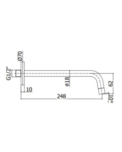 Излив для ванны 248 мм Paffoni ZBOC046BO