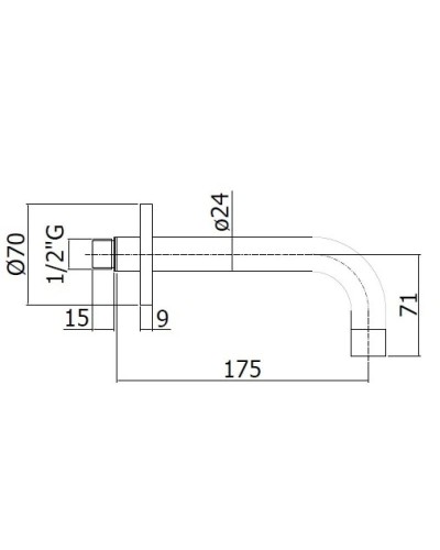 Излив для ванны 175 мм Paffoni ZBOC139BO