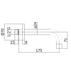 Излив для ванны 175 мм Paffoni ZBOC139CR