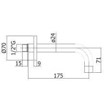 Излив для ванны 175 мм Paffoni ZBOC139NO