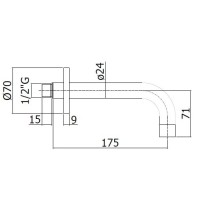 Излив для ванны 175 мм Paffoni ZBOC139ST