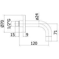 Излив для ванны 120 мм Paffoni ZBOC140NO