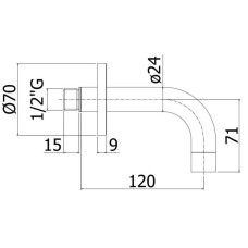 Излив для ванны 120 мм Paffoni ZBOC140NO