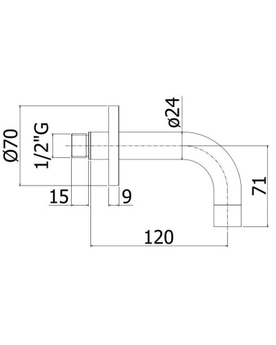 Излив для ванны 120 мм Paffoni ZBOC140NO