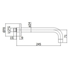 Излив для ванны 245 мм Paffoni ZBOC141BO