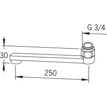 Излив для смесителя 25 см Oras 211225