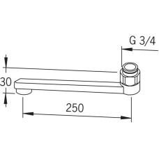 Излив для смесителя 25 см Oras 211225