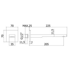 Излив для ванны 205 мм Paffoni Tango ZBOC121NO