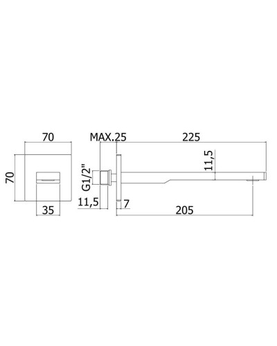 Излив для ванны 205 мм Paffoni Tango ZBOC121NO