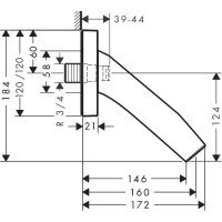 Излив для ванны 160 мм Axor Starck Organic 12417330