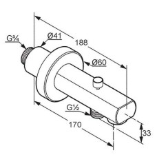 Излив для смесителя Kludi MX 1350105 Хром