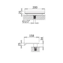 Излив на борт ванны 158 мм Cezares Porta PORTA-SCV-NOP