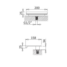 Излив на борт ванны 158 мм Cezares Porta PORTA-SCV-NOP
