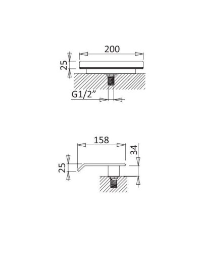 Излив на борт ванны 158 мм Cezares Porta PORTA-SCV-NOP