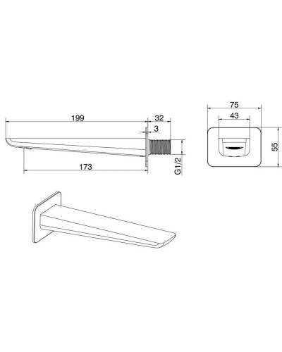 Излив для ванны 173 мм Allen Brau Infinity 5.21020-00