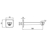 Излив для ванны 188 мм IDDIS Slide SLIBL00i63