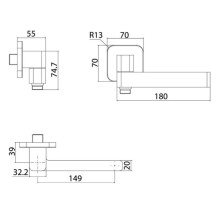Излив для ванны 188 мм IDDIS Slide SLIBL0Si63